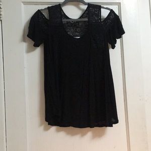 Black laced t-shirt